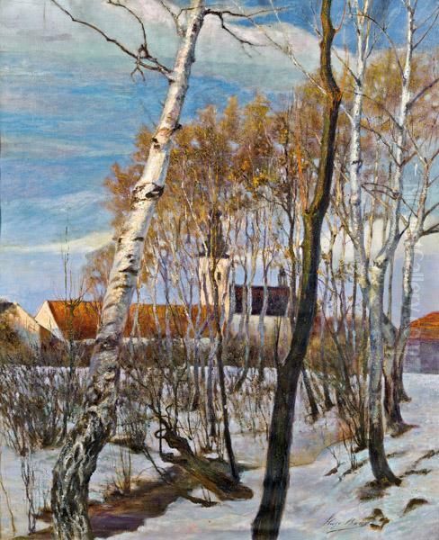 Wintermorgen Oil Painting by Hugo Baar