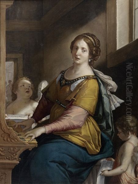 Saint Cecilia Oil Painting by Francesco Giovanni Gessi