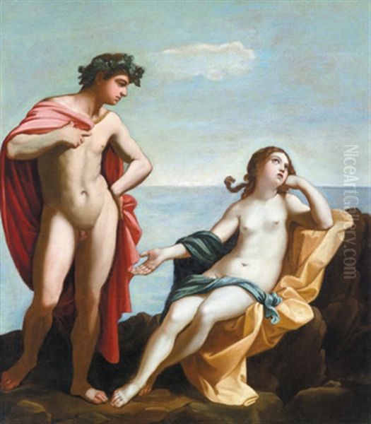 Bacchus Und Ariadne - Bacco E Arianna Oil Painting by Francesco Giovanni Gessi