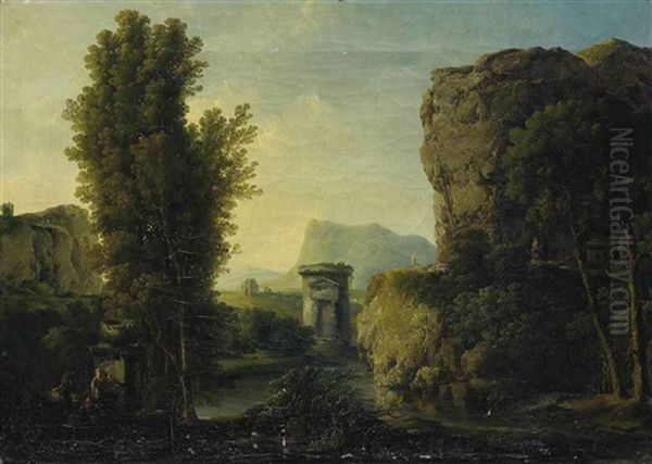 Italienische Landschaft Oil Painting by Johann Conrad Gessner