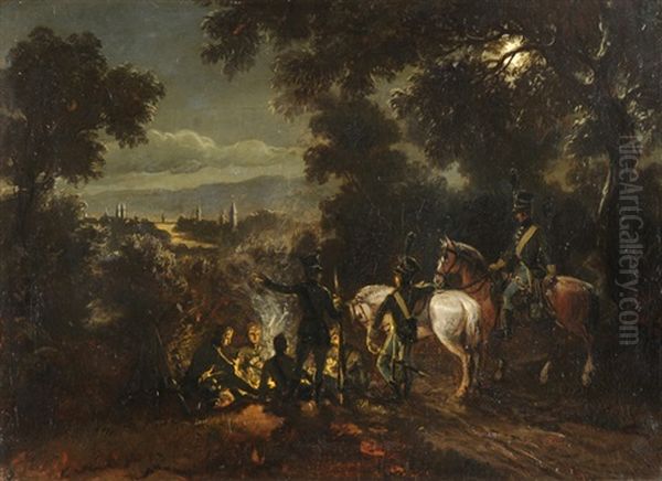 Militarbiwak Bei Zurich Oil Painting by Johann Conrad Gessner