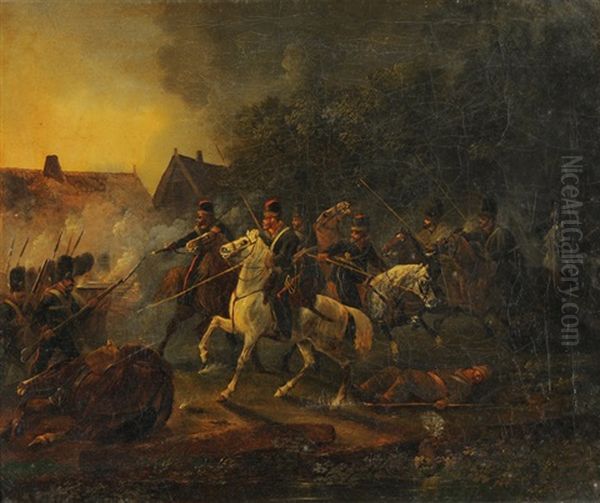 Gefecht Bei Wytikon Bei Zurich Oil Painting by Johann Conrad Gessner