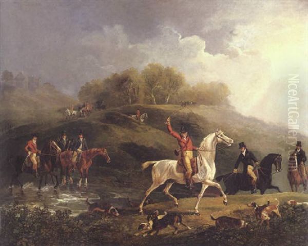 Jagdgesellschaft Oil Painting by Johann Conrad Gessner