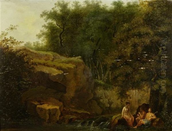 Idyllische Landschaft Oil Painting by Salomon Gessner