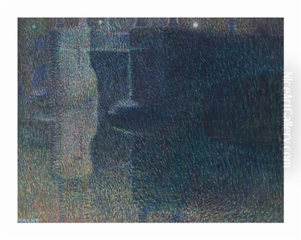 Nacht (amstelbrug In Amsterdam) Oil Painting by Leo Gestel