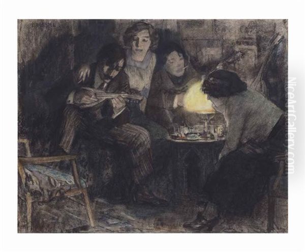 An Evening At The 'jan Steenzolder Oil Painting by Leo Gestel