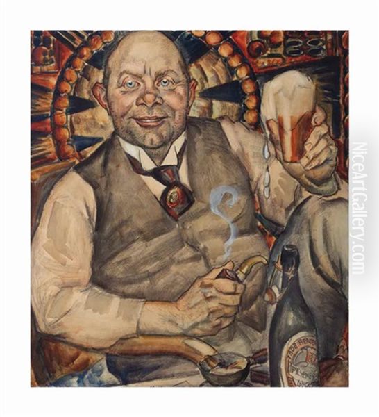 Portrait Of Piet Boendermaker Oil Painting by Leo Gestel