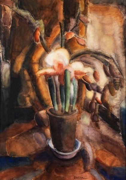 Blumentopf Mit Bluhender Amaryllis by Leo Gestel