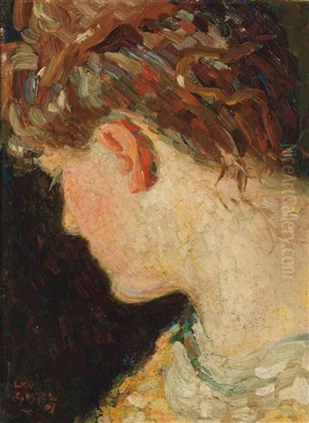 Roze Oortje (blushing) Oil Painting by Leo Gestel