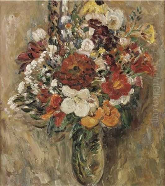 Voorstudie Bloemen - A Summer Bouqet Oil Painting by Leo Gestel