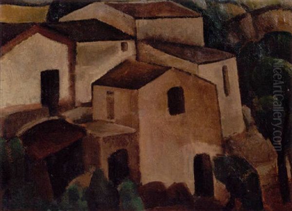 Huizengroep Bij Taormina, Sicilie Oil Painting by Leo Gestel