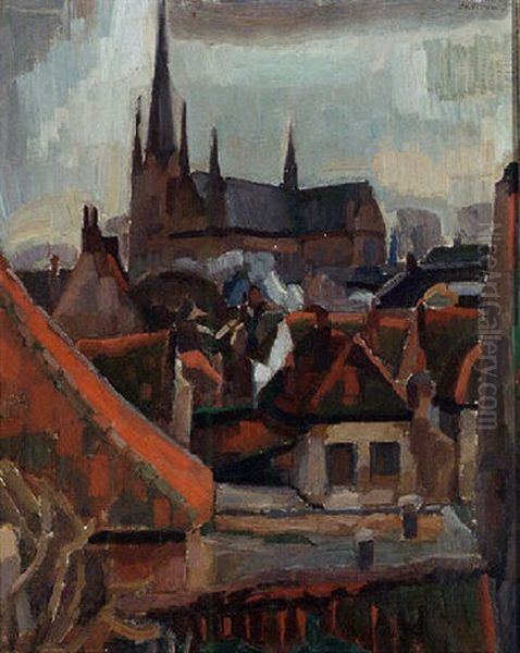 Woerden Oil Painting by Leo Gestel