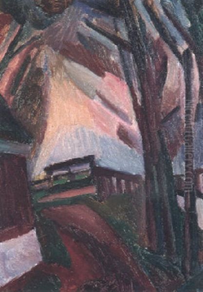 Landschap Bergen Oil Painting by Leo Gestel