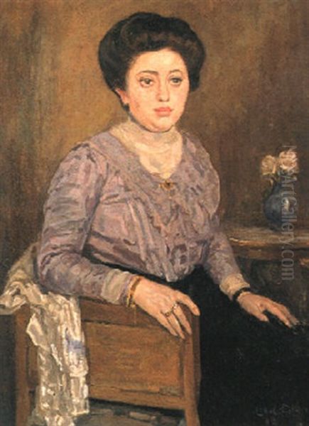 Portrait Of Mrs. Boendermaker Oil Painting by Leo Gestel