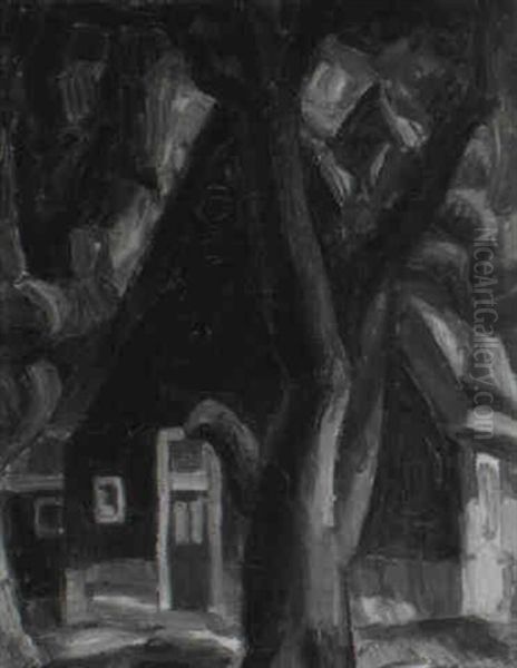 A Farm Among Trees Oil Painting by Leo Gestel