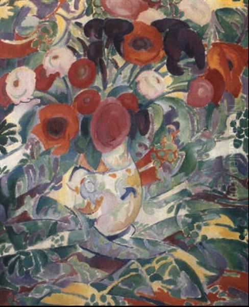 Fleurs Oil Painting by Leo Gestel