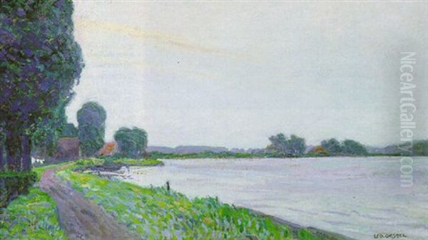 Druilig Weer Aan De Amstel Oil Painting by Leo Gestel