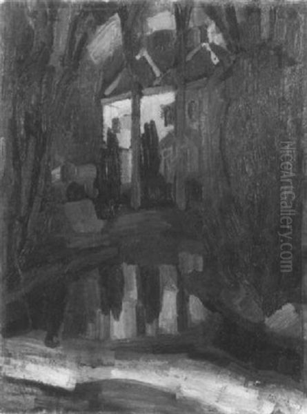 Het Hof In Bergen Oil Painting by Leo Gestel