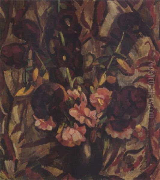 Still Life With Flowers Oil Painting by Leo Gestel