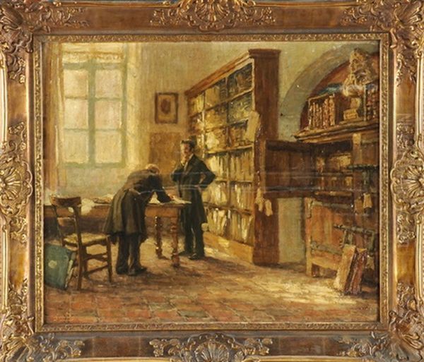 Der Bibliothekar Oil Painting by Albert Geudens