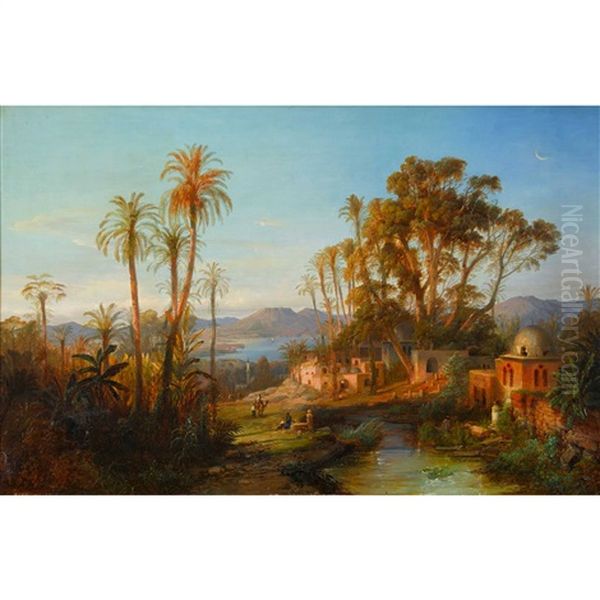 Arabisches Dorf Oil Painting by Alexius Geyer