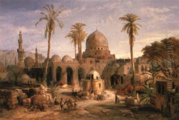 Tombs Of The Khalifs Oil Painting by Alexius Geyer