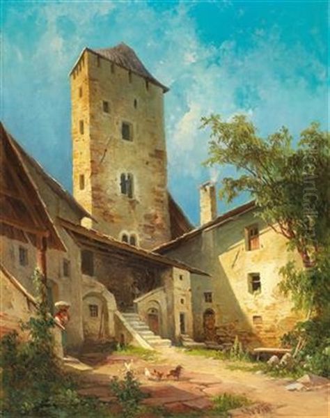 Schloss Bruck Near Lienz, Tyrol Oil Painting by Georg Geyer