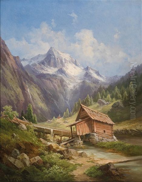 Partie Im Gebirge (osttirol?) Oil Painting by Georg Geyer