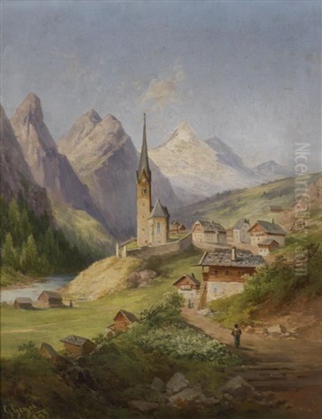 Blick Auf Heiligenblut Oil Painting by Georg Geyer