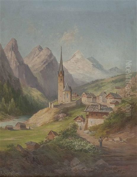 Blick Auf Heiligenblut Oil Painting by Georg Geyer