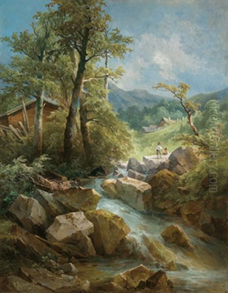 Aus Dem Malzgraben, Kreuzberg A.wechsel Oil Painting by Georg Geyer