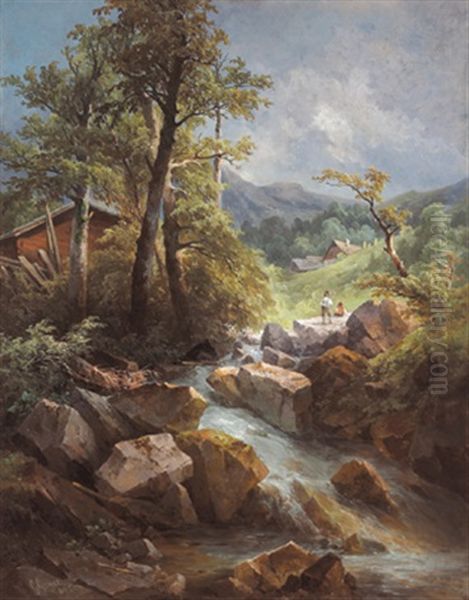 Aus Dem Malzgraben, Kirchberg Am Wechsel Oil Painting by Georg Geyer