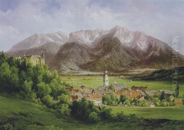 Blick Auf Bleiburg Und Die Petzen Oil Painting by Georg Geyer