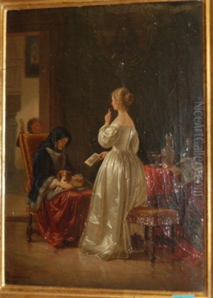 Mittagsschlaf Oil Painting by Johann Josef Geyer