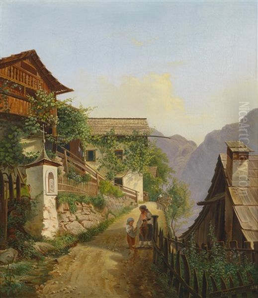 Partie Aus Hallstatt Oil Painting by Carl Geyling