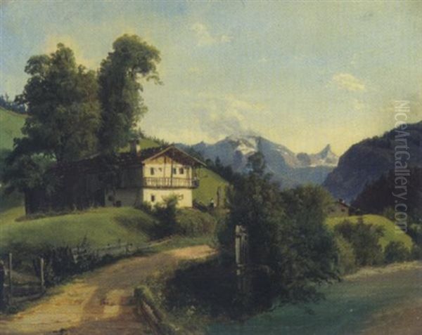 Weg Nach Berchtesgaden Oil Painting by Carl Geyling