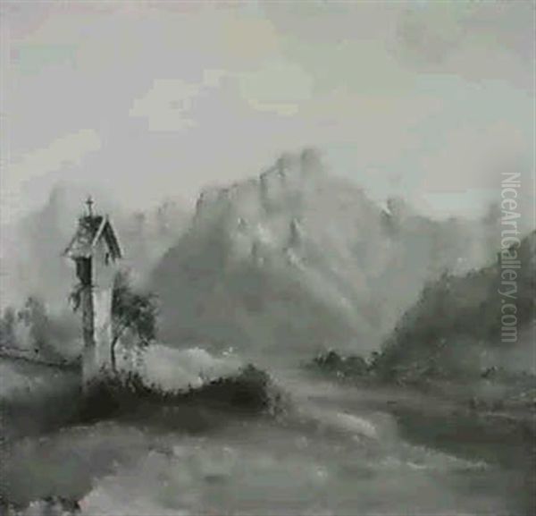 Motiv Aus Dem Salzkammergut Oil Painting by Carl Geyling