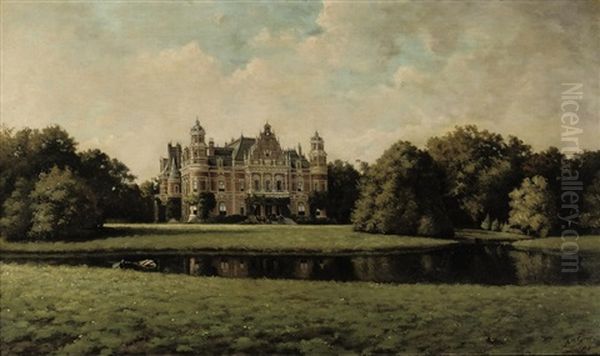 Castle Oud Wassenaar, Wassenaar Oil Painting by Adriaan Marinus Geyp