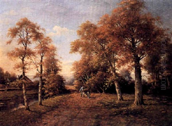 The Forest Track Oil Painting by Adriaan Marinus Geyp