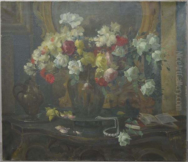 Vaso Fiorito Oil Painting by Giuseppe Antonio Ghedini