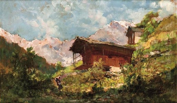 Valtournenche Oil Painting by Cesare Gheduzzi