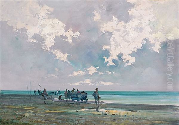 Marina A Forte Dei Marmi Oil Painting by Cesare Gheduzzi