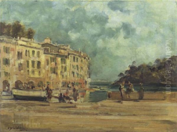 Portofino Oil Painting by Cesare Gheduzzi