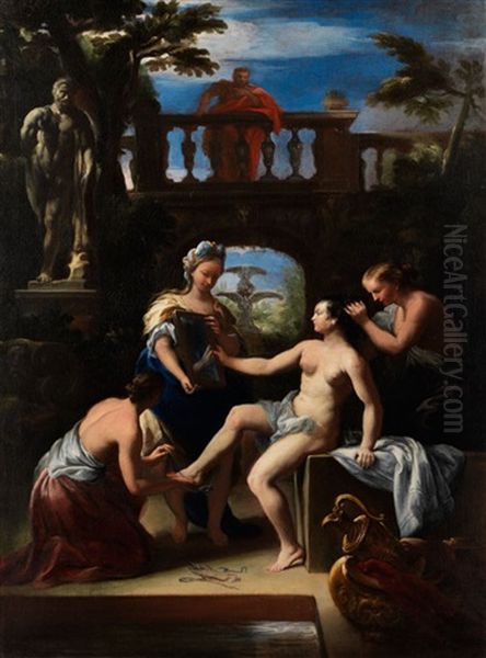 Bathseba Im Bade Oil Painting by Antonio Gherardi