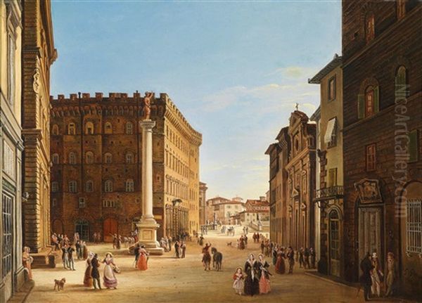 Partie Aus Florenz Oil Painting by Giuseppe Gherardi