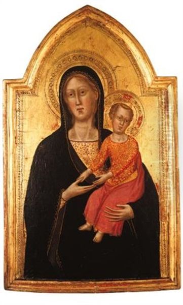 Madonna Col Bambino Oil Painting by Don Silvestro Dei Gherarducci