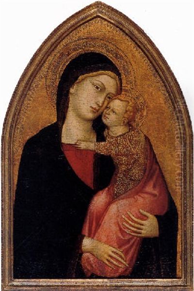 Madonna And Child Oil Painting by Don Silvestro Dei Gherarducci