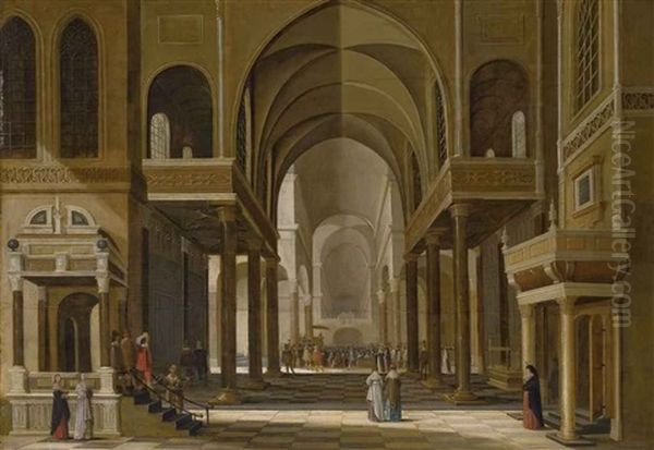 Interieur D'eglise Oil Painting by Anton Gunther Gheringh