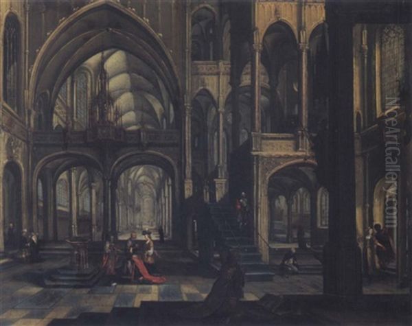 Interior Of A Church Oil Painting by Anton Gunther Gheringh