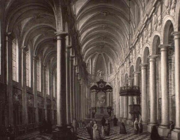 Interior Of St. Mary Magdalene Church Oil Painting by Anton Gunther Gheringh